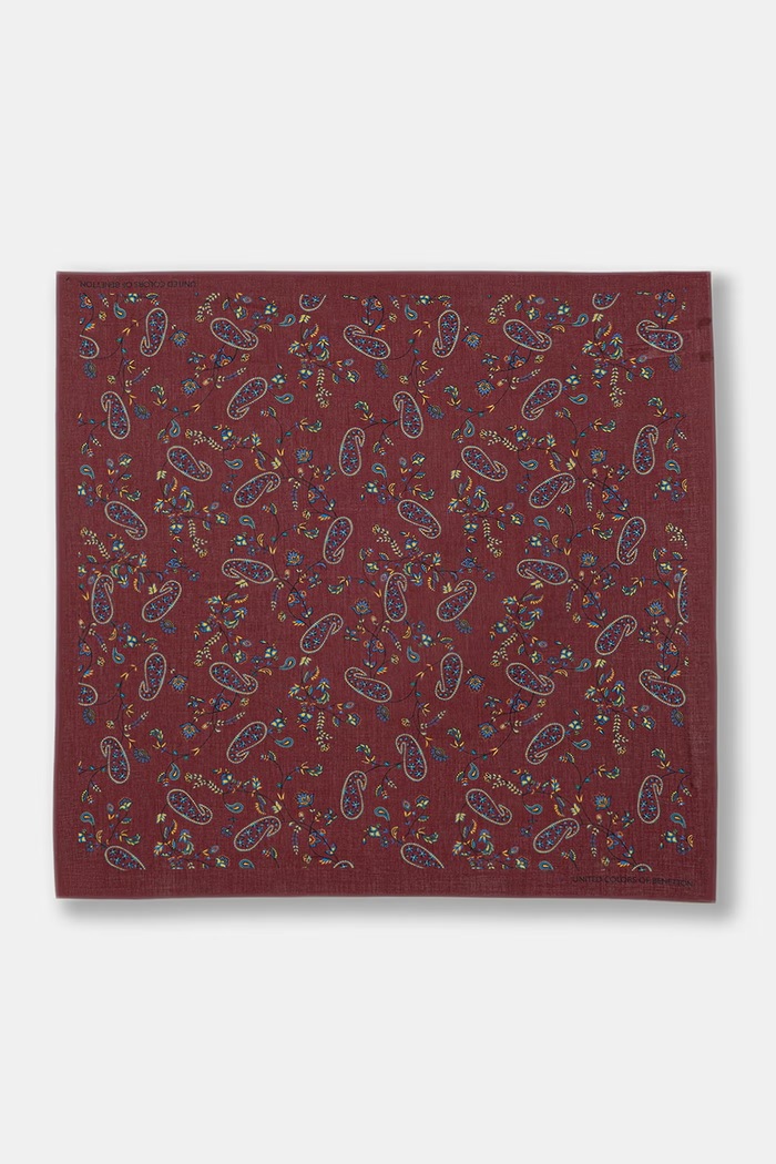 United Colors of Benetton pánska bavlnená bandana burgundské 69MUVU00C