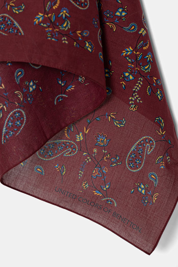 Doplnky United Colors of Benetton pánska bavlnená bandana 69MUVU00C burgundské