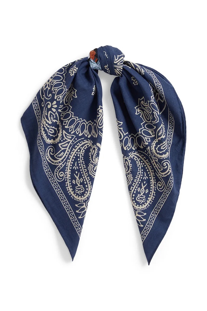 Polo Ralph Lauren kendő férfi pamut 449P11847 kék SS26