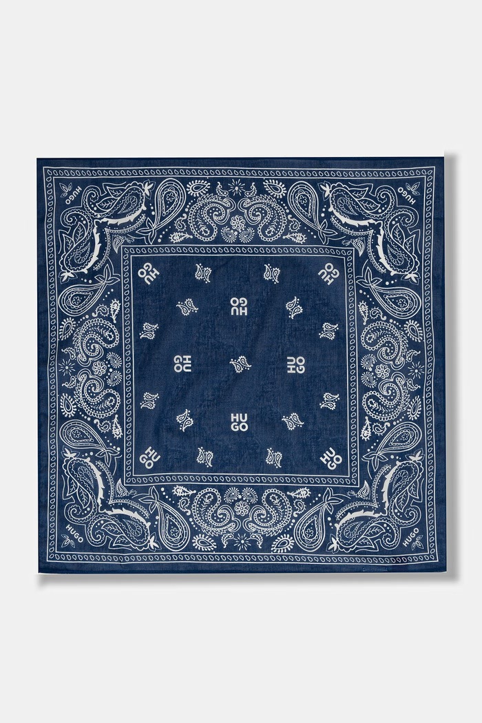 Dodatki HUGO svilena ruta moška bombažna 2Bandana_pack_M 50561669 modra