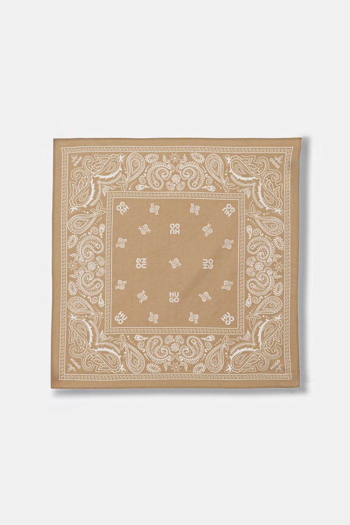 HUGO хустка на шию чоловіча бавовняна 2Bandana_pack_M 50561669 зелений SS26