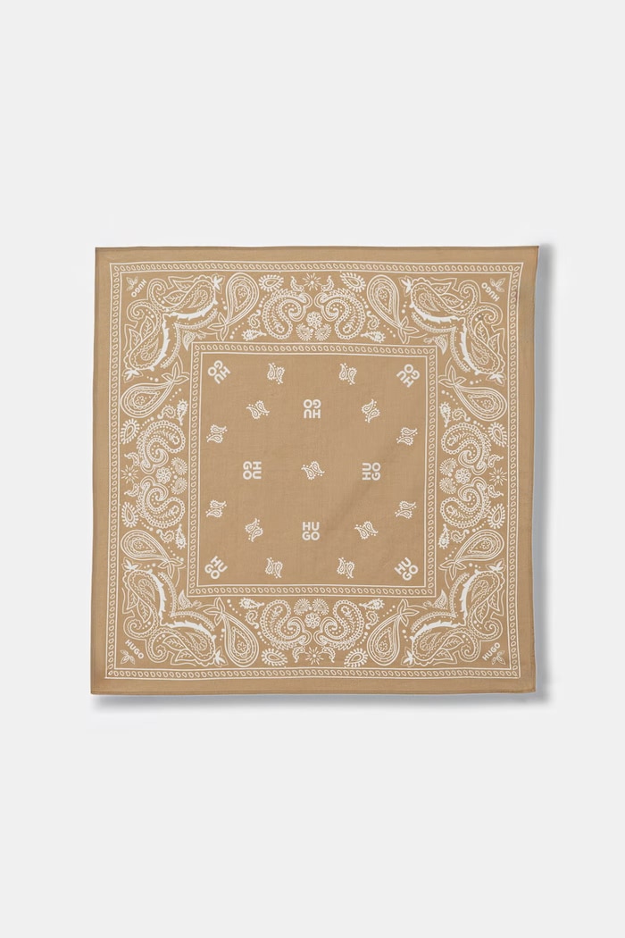 HUGO хустка на шию чоловіча бавовняна 2Bandana_pack_M 50561669 зелений SS26