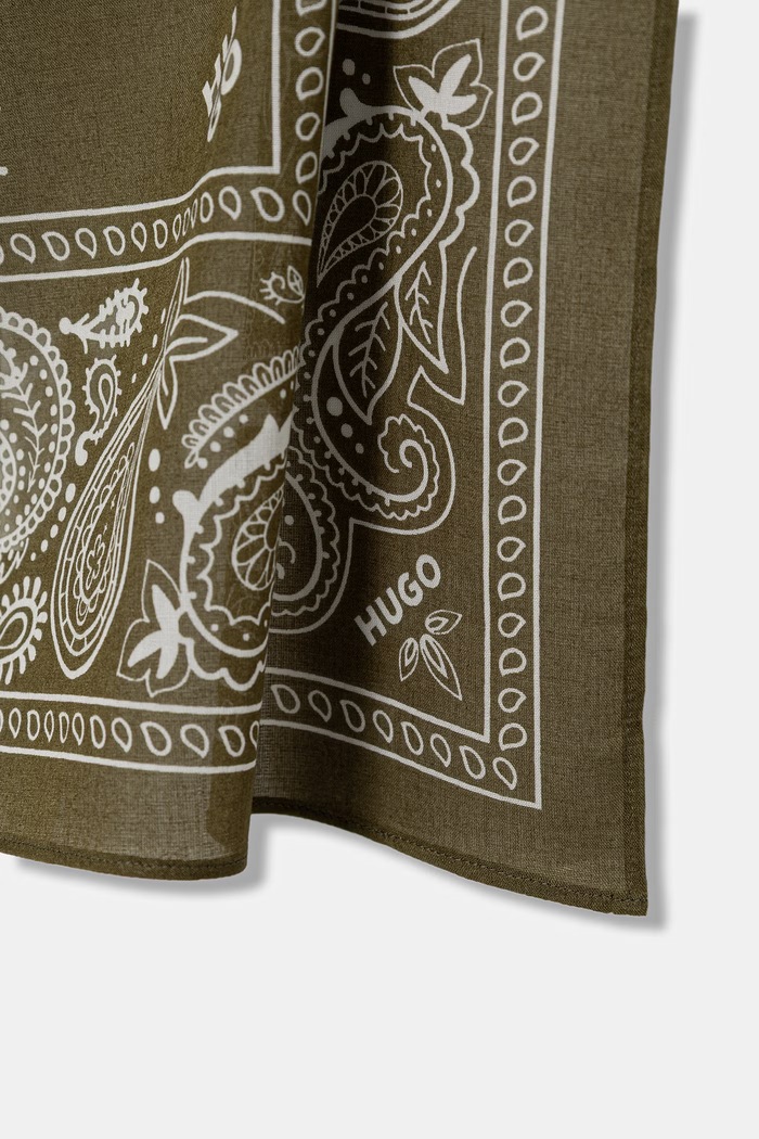 HUGO хустка на шию чоловіча бавовняна 2Bandana_pack_M зелений 50561669