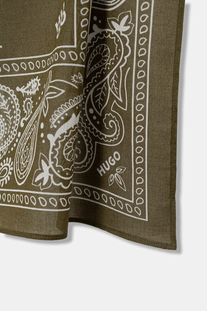 HUGO хустка на шию чоловіча бавовняна 2Bandana_pack_M зелений 50561669