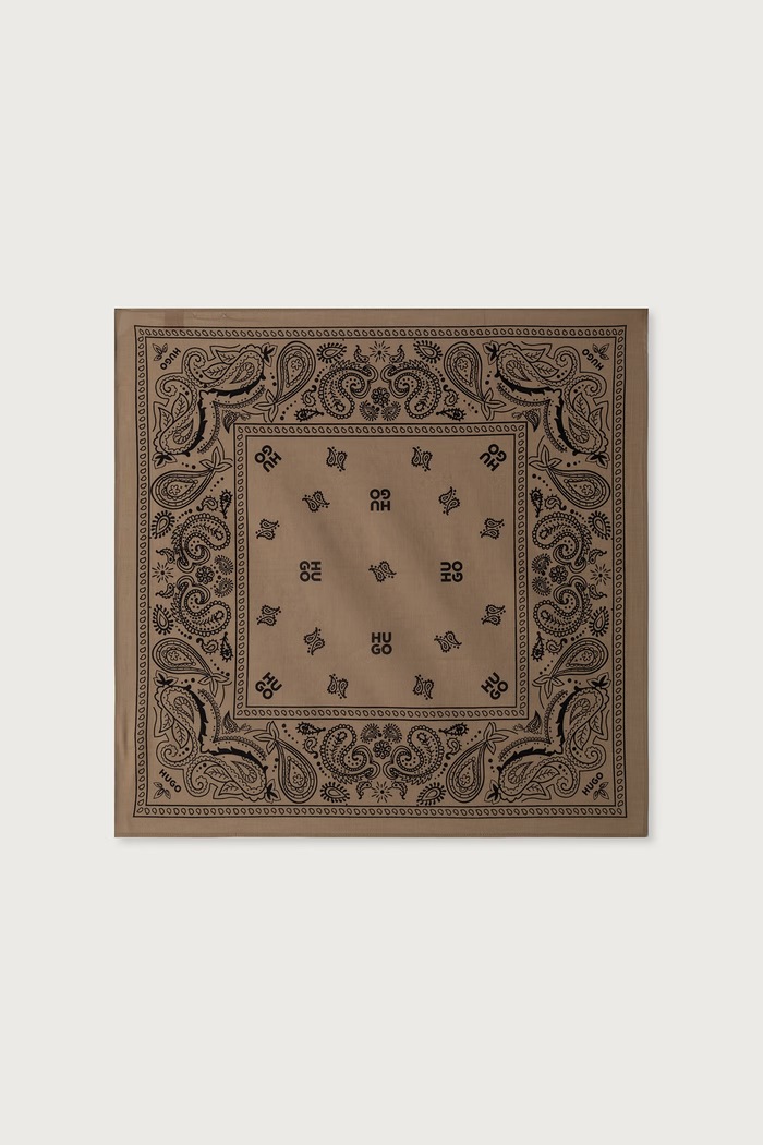 Akcesoria HUGO Apaszka męska bawełniana 2Bandana_pack_M 50561669 beżowy