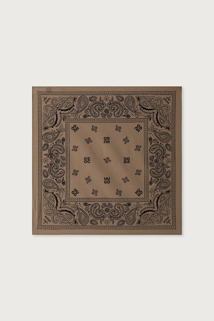 Akcesoria HUGO Apaszka męska bawełniana 2Bandana_pack_M 50561669 beżowy