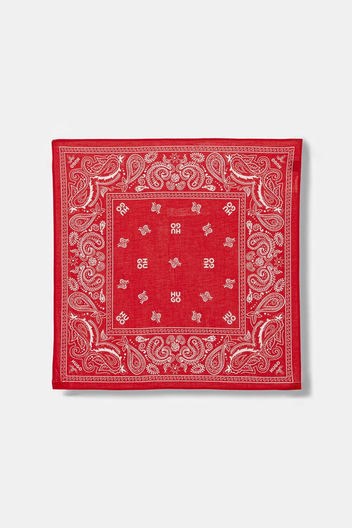 HUGO хустка на шию чоловіча бавовняна 2Bandana_pack_M 50561669 чорний SS26