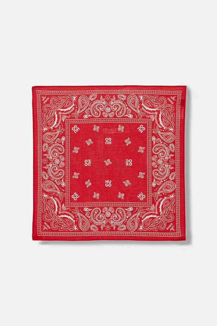 HUGO хустка на шию чоловіча бавовняна 2Bandana_pack_M 50561669 чорний SS26