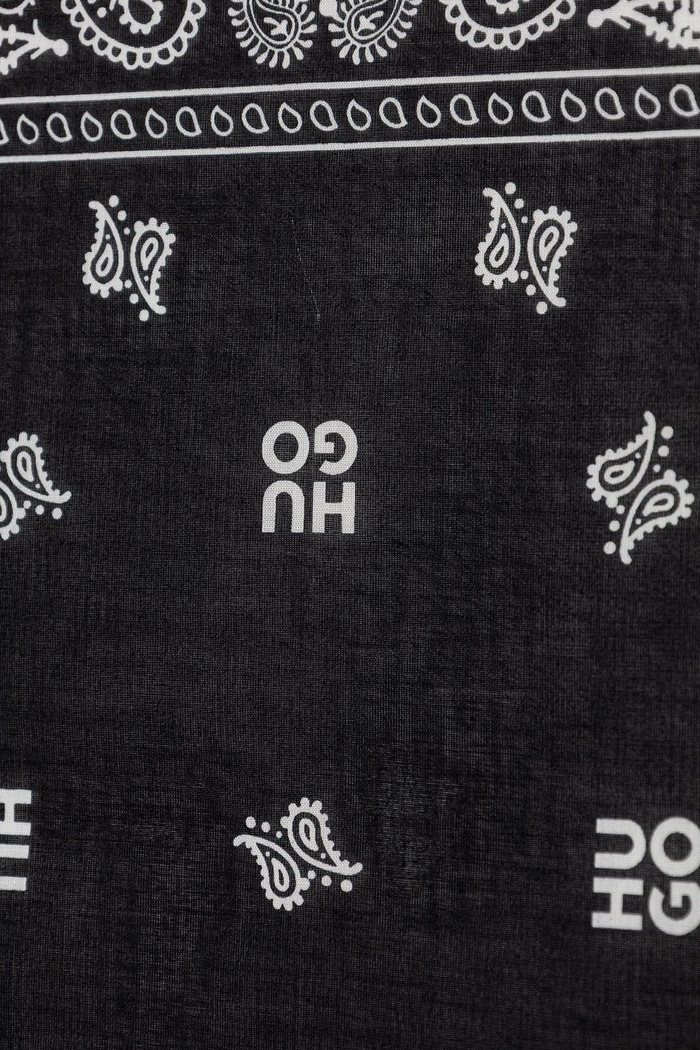 Аксесуари HUGO хустка на шию чоловіча бавовняна 2Bandana_pack_M 50561669 чорний