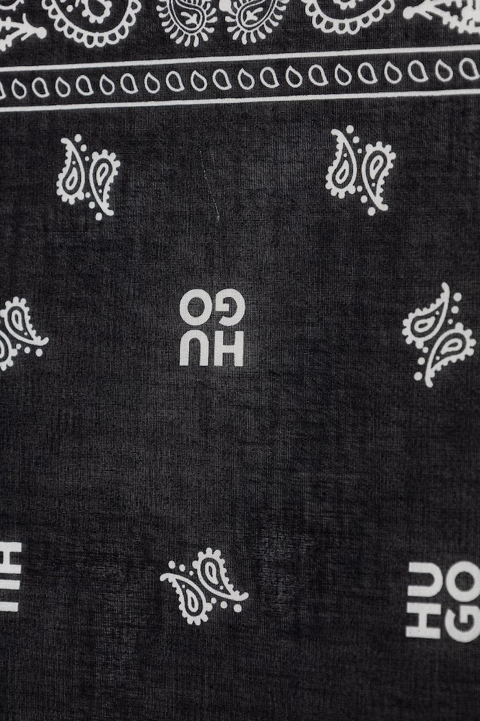 Аксесуари HUGO хустка на шию чоловіча бавовняна 2Bandana_pack_M 50561669 чорний