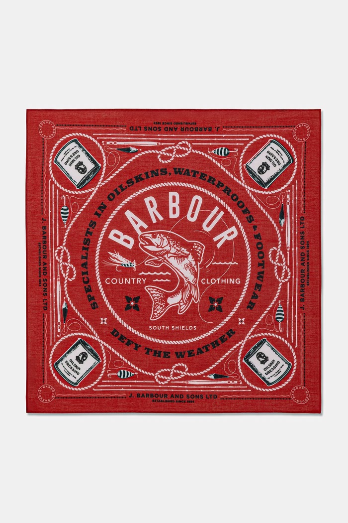 Barbour MAC0488RE71 bandana bawełniana męska czerwony MAC0488RE71