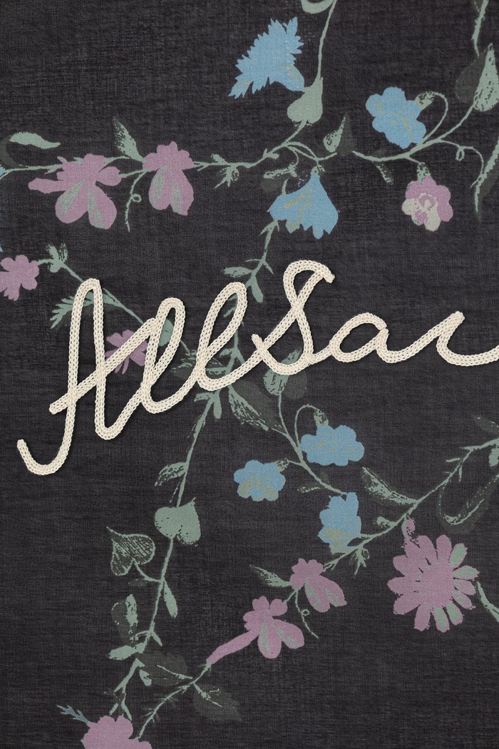 AllSaints šatka pánska bavlnená 29M007XE čierna SS26