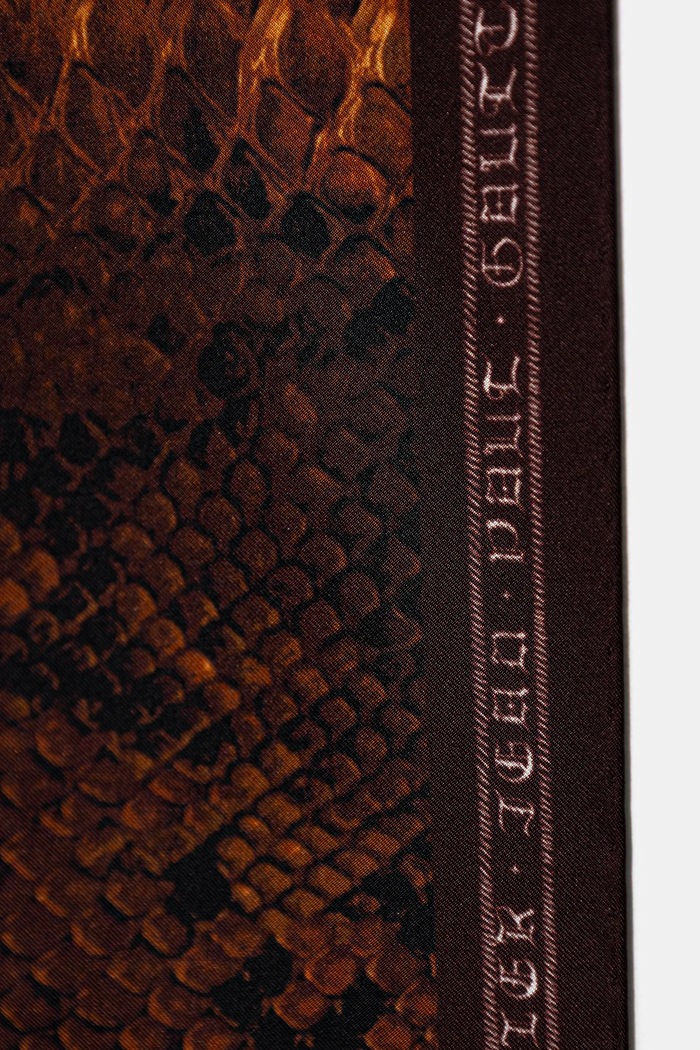 Аксессуары Шелковый платок на шею Jean Paul GAULTIER Python 26.01.U.AC074.W074 коричневый