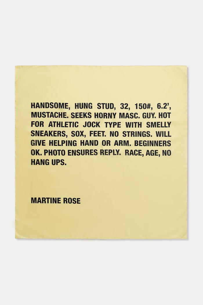 Martine Rose Classified σάλι από μετάξι κίτρινο 1191WF08300