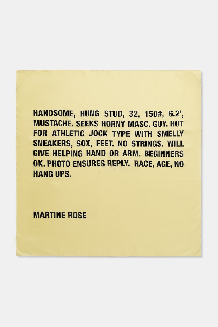 Martine Rose Classified σάλι από μετάξι κίτρινο 1191WF08300