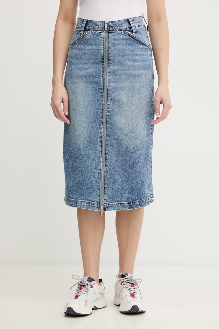 Τζιν φούστα Calvin Klein Jeans με ελαστάν μπλε LV047E710G