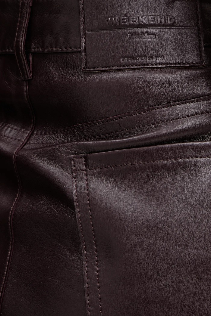Kožená sukně Weekend Max Mara ONCIA burgundské 2615401011600