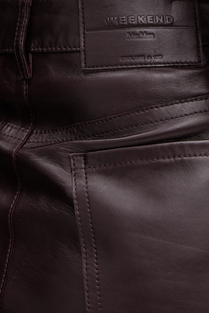 Kožená sukně Weekend Max Mara ONCIA burgundské 2615401011600