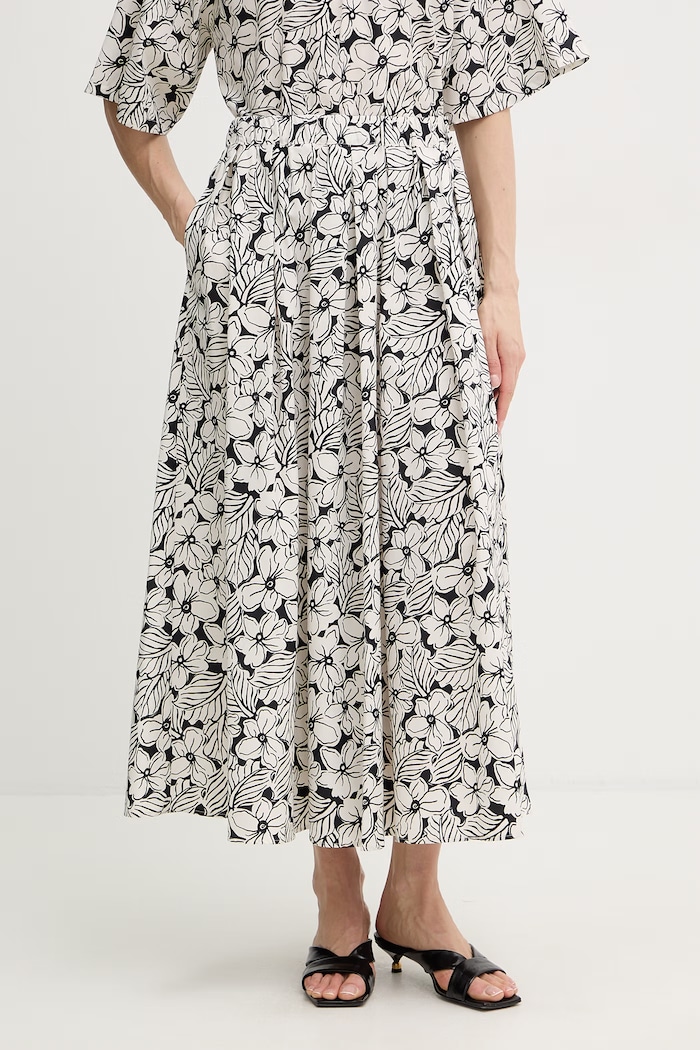 Weekend Max Mara spódnica bawełniana UOMO wzorzyste biały 2615101022600