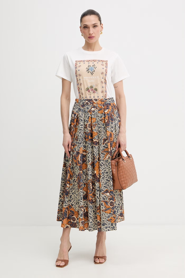 Bavlnená sukňa Weekend Max Mara UOMO 2615101022600 tmavomodrá SS26