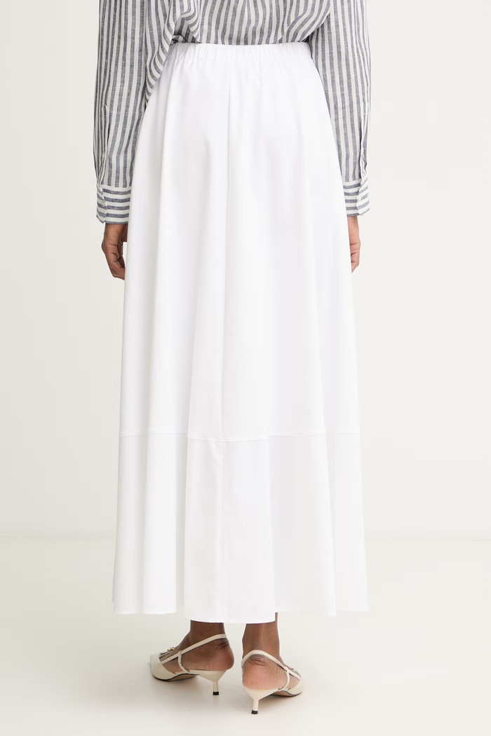 Îmbrăcăminte MM by Max Mara fustă cu bumbac RIBES 2616771018600 alb