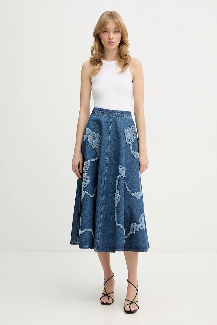 Jeans krilo Rotate 1151751602 modra SS26