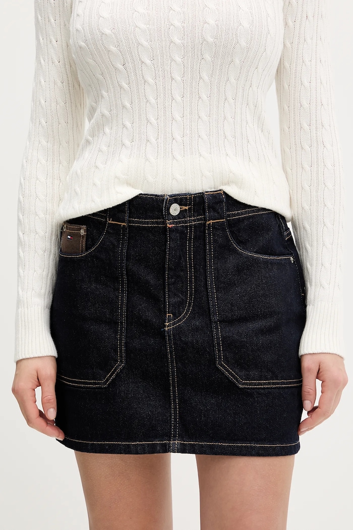 Jeans krilo Tommy Jeans Mini mornarsko modra DW0DW21991