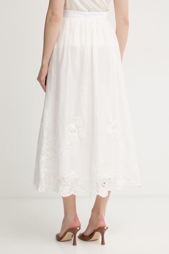 Oblečenie Marciano by Guess sukňa s prímesou ľanu S - GRACIE G6GD27.W2869 béžová