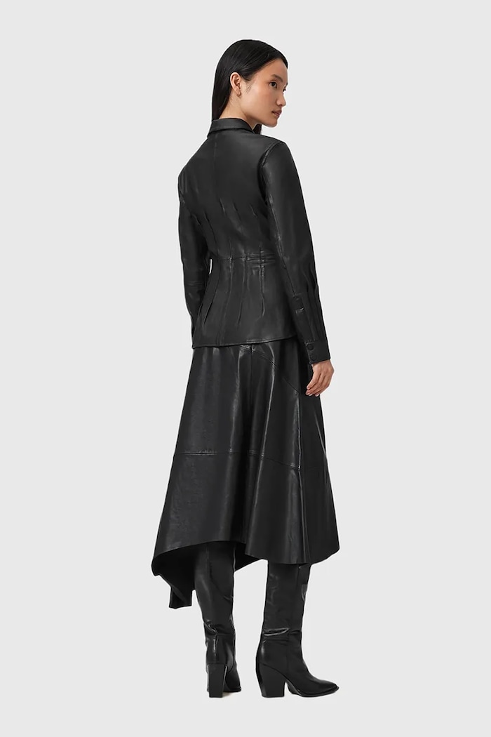 Ρούχα Δερμάτινη φούστα AllSaints W073RD μαύρο
