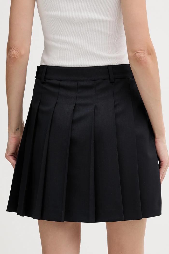 Odzież Tommy Hilfiger spódnica z dodatkiem wełny WW0WW49393 granatowy