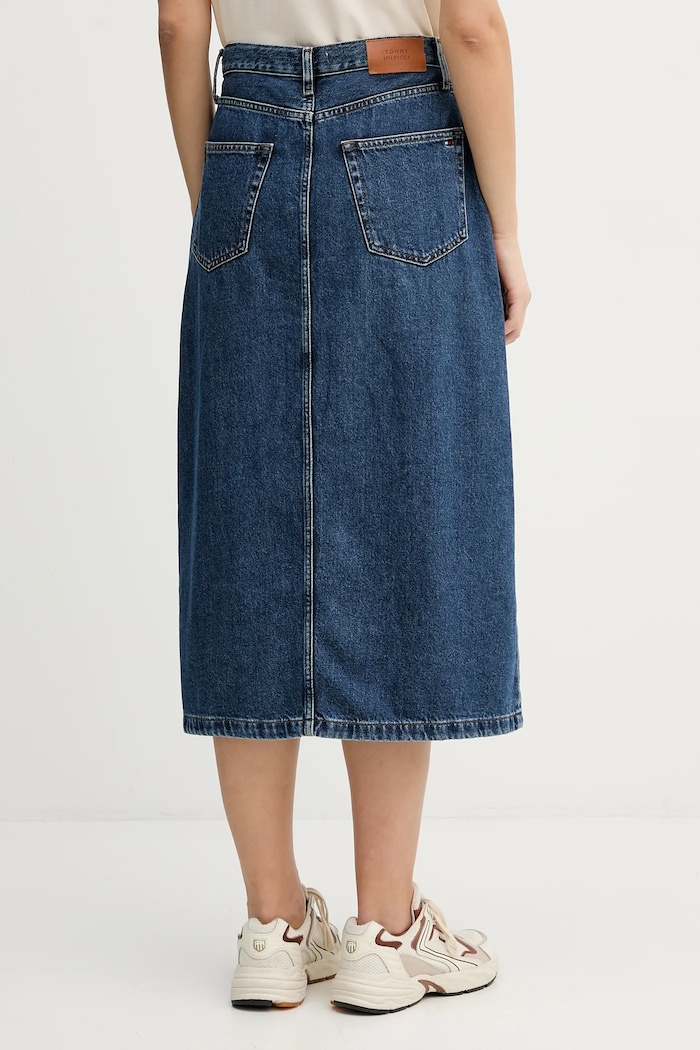 Fustă jeans Tommy Hilfiger WW0WW47729 bleumarin