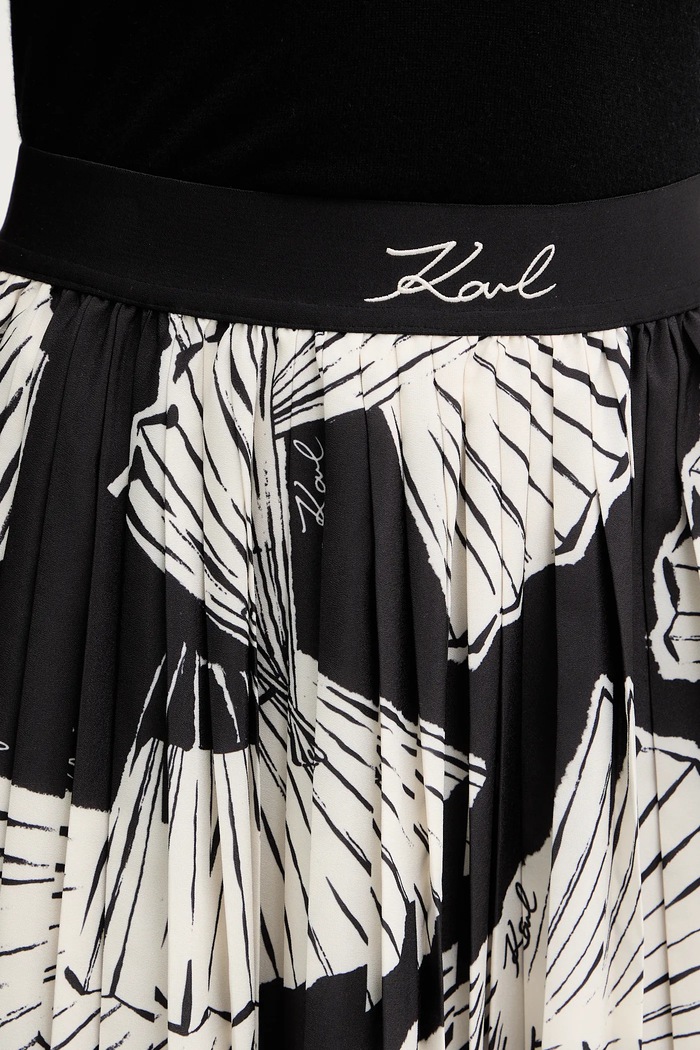 Karl Lagerfeld spódnica COMMERCIAL PLEATED czarny B1W12008