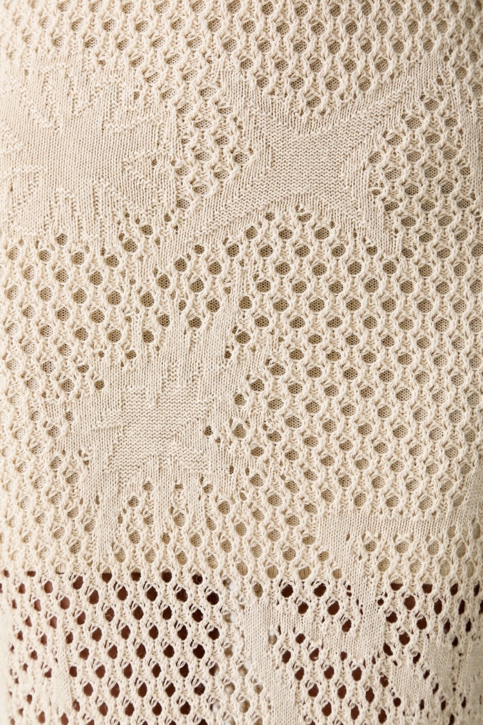 Zadig&Voltaire pleteno krilo z lanom bež KWSK01027