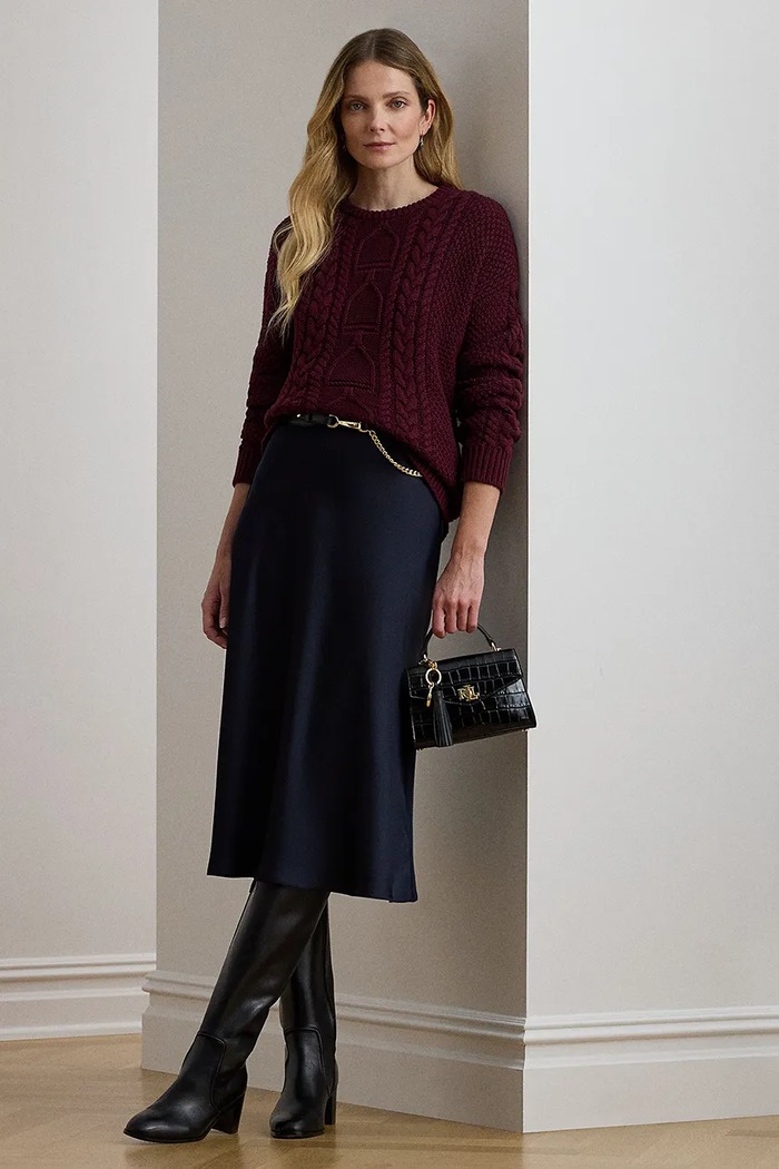 Sukňa Lauren Ralph Lauren 200925882 tmavomodrá