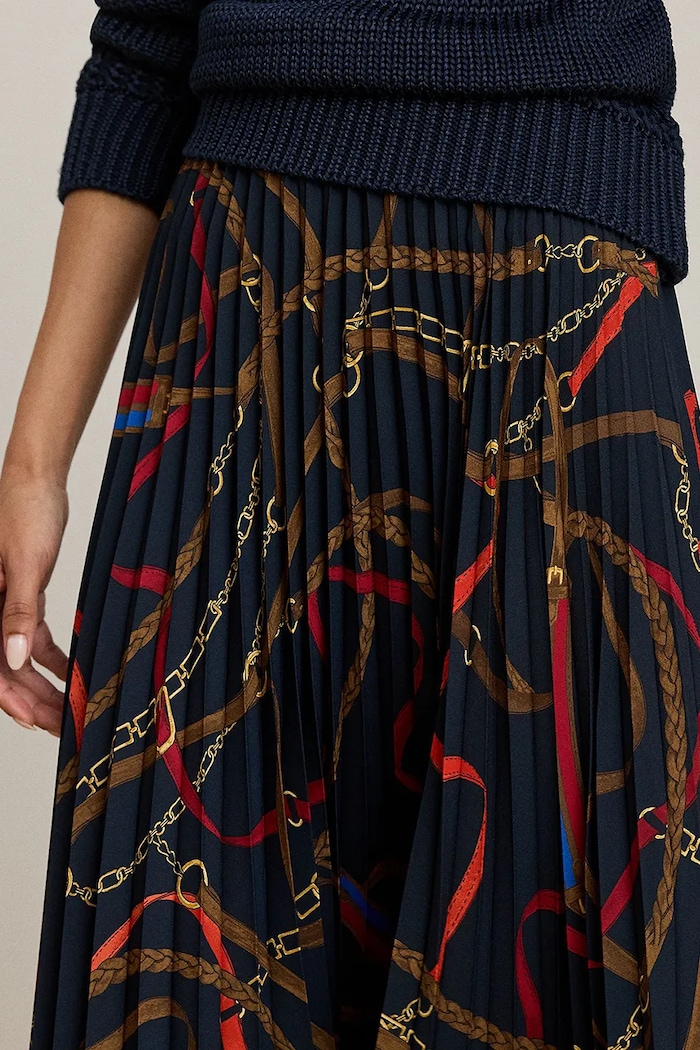 Sukňa Lauren Ralph Lauren tmavomodrá 200P03550