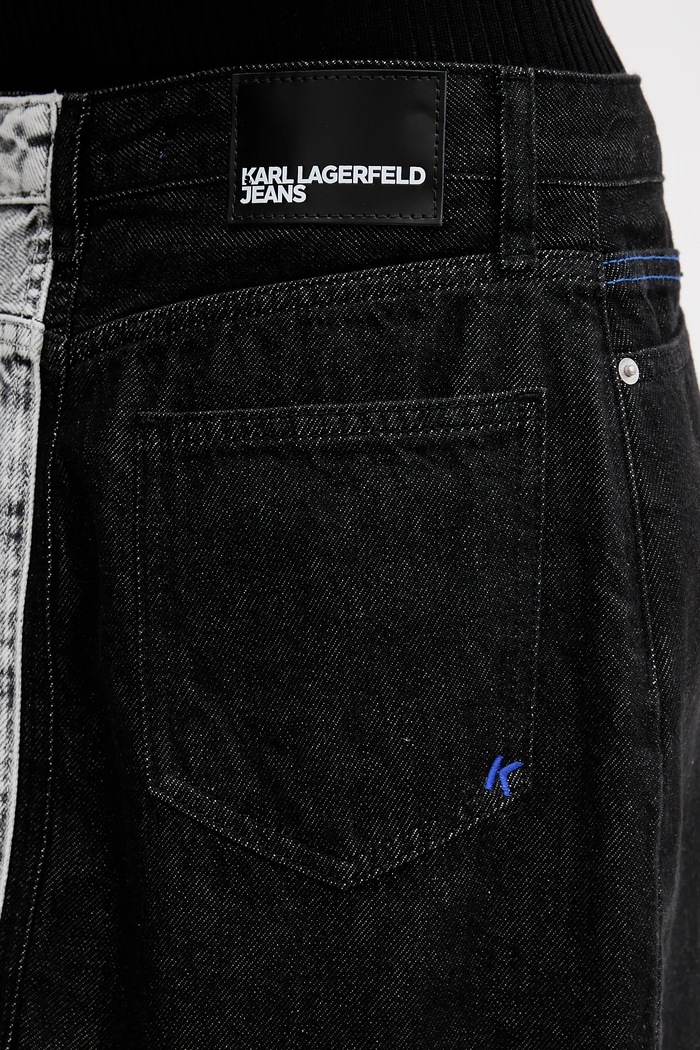 Rifľová sukňa Karl Lagerfeld Jeans čierna B1W12015