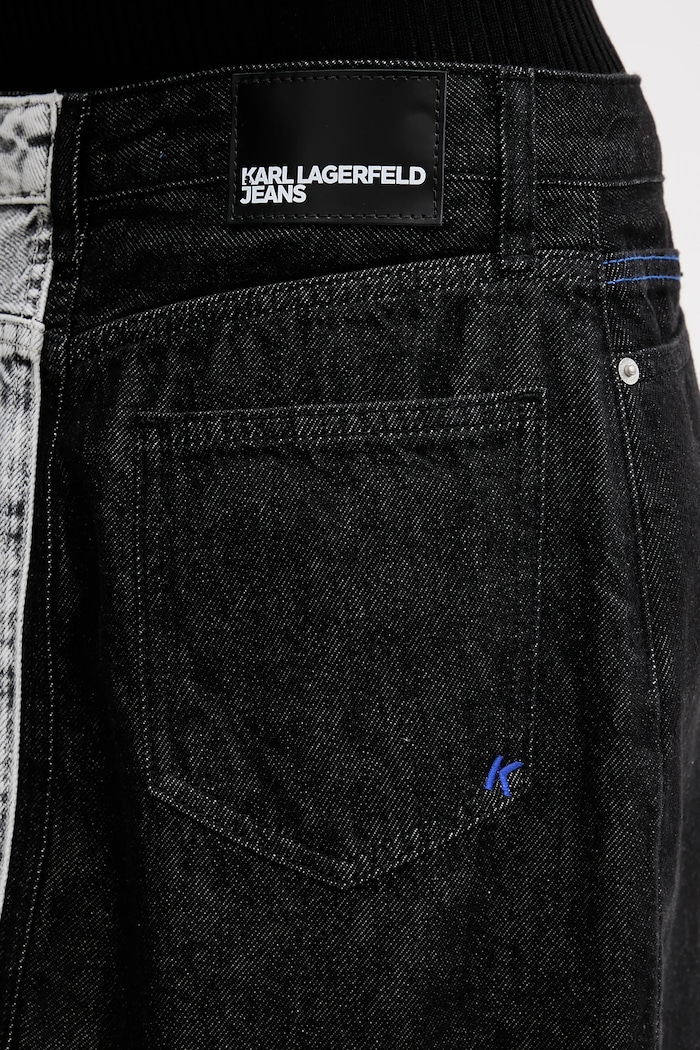 Rifľová sukňa Karl Lagerfeld Jeans čierna B1W12015