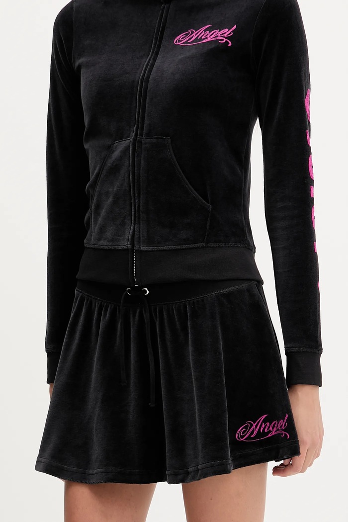 Велюрова спідниця Juicy Couture Angel casual чорний JCNGS126457