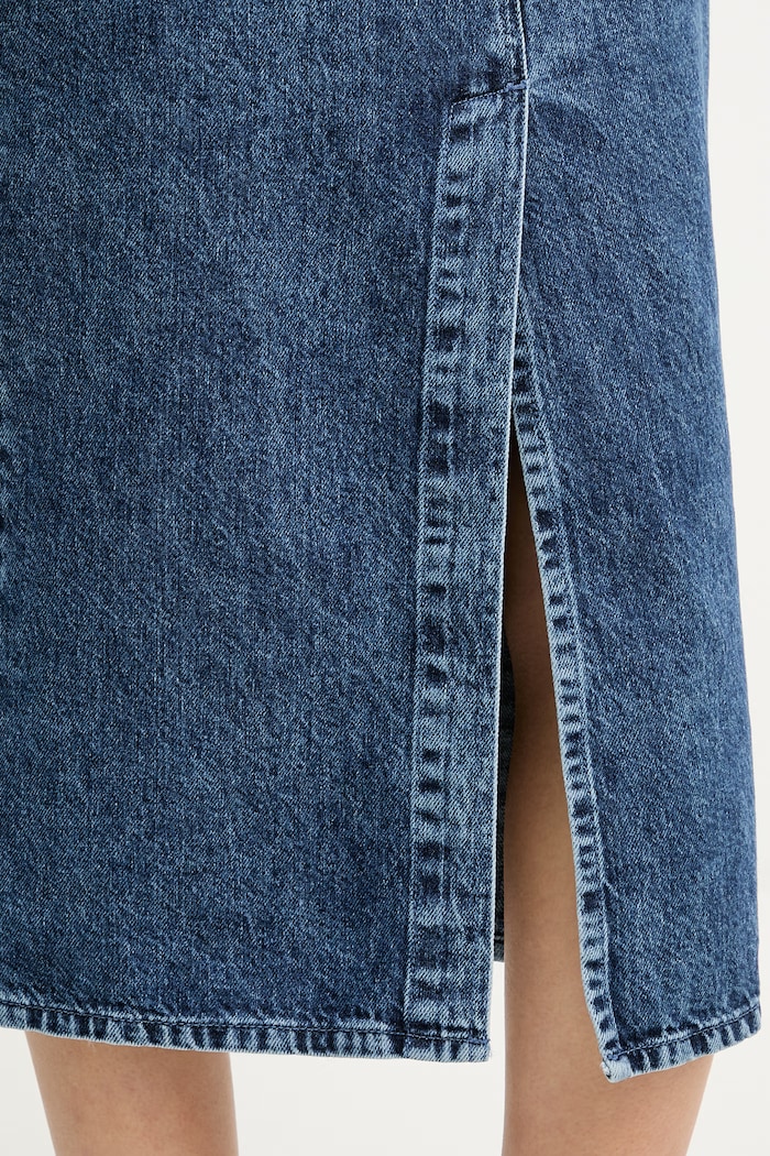 Diesel fustă cu crăpătură denim DE-SKYE-S1 albastru A21716.0ADCD