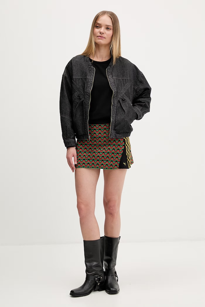Puma fustă tricotată cu vâscoză Ahluwalia 635238 verde SS26