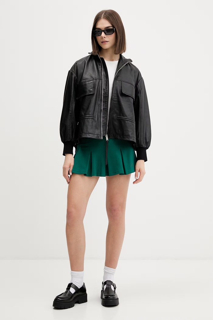 adidas fustă din bumbac KC3939 verde SS26
