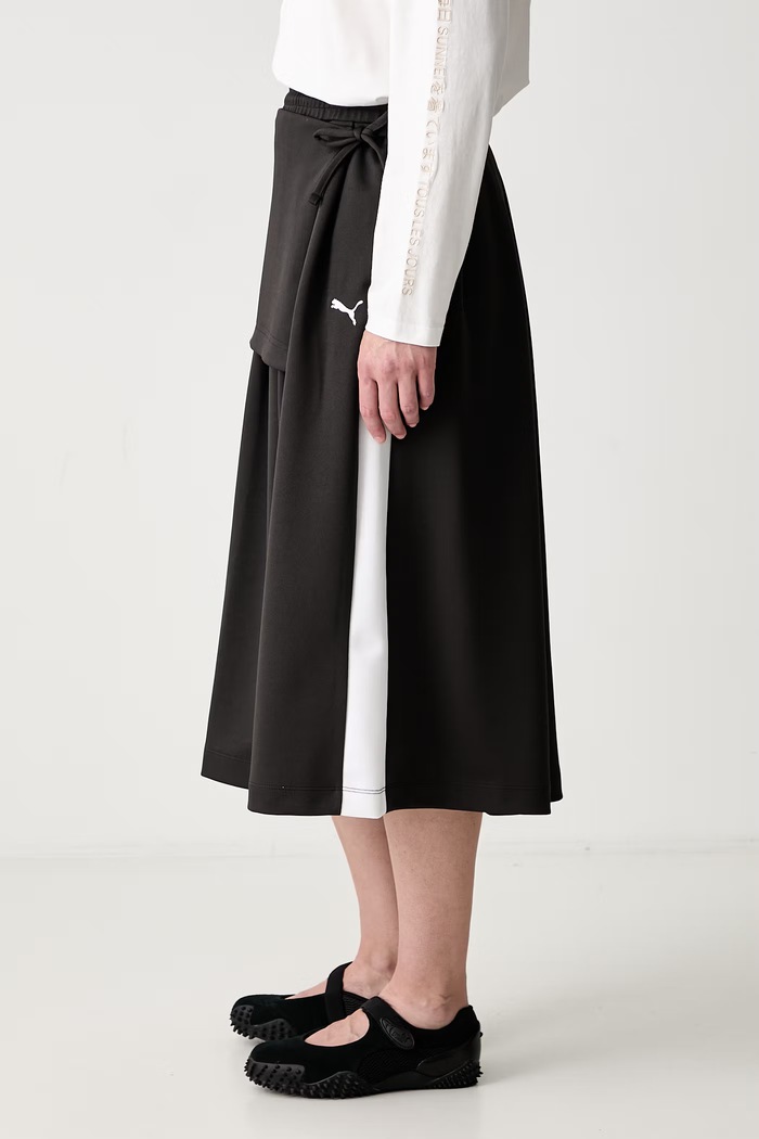 Puma T7 Midi fustă evazată 634622 negru SS26