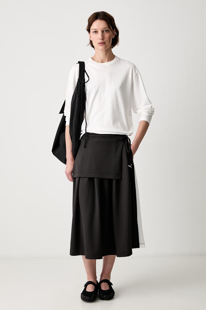 Puma T7 Midi fustă evazată 634622 negru