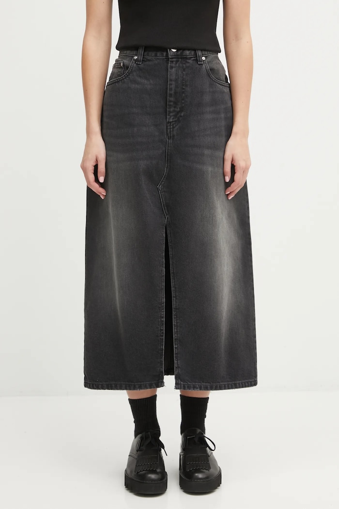 Carhartt WIP spódnica jeansowa W Brandon Skirt gładkie czarny I036330.89B7