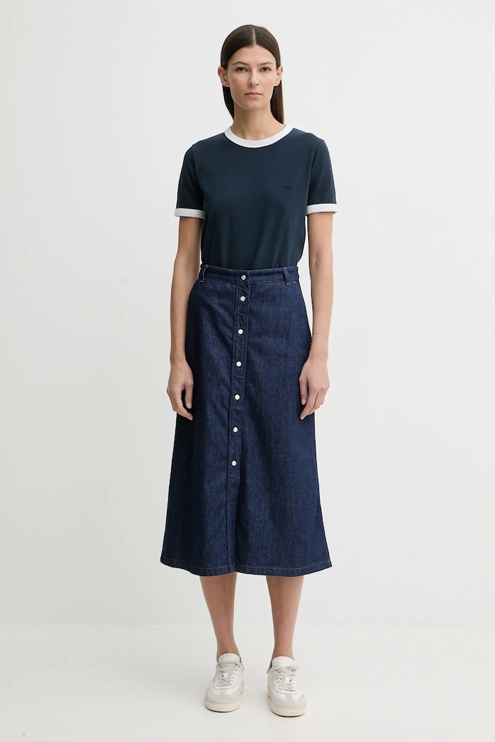 Дънкова пола A.P.C. JUPE LONGUE COHMJ.F06506 тъмносин SS26