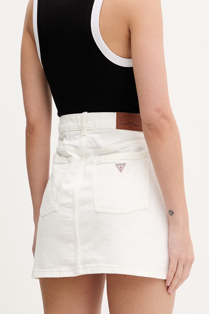 Ρούχα Guess Jeans Φούστα ντένιμ W6RD0Q.D6521 λευκό