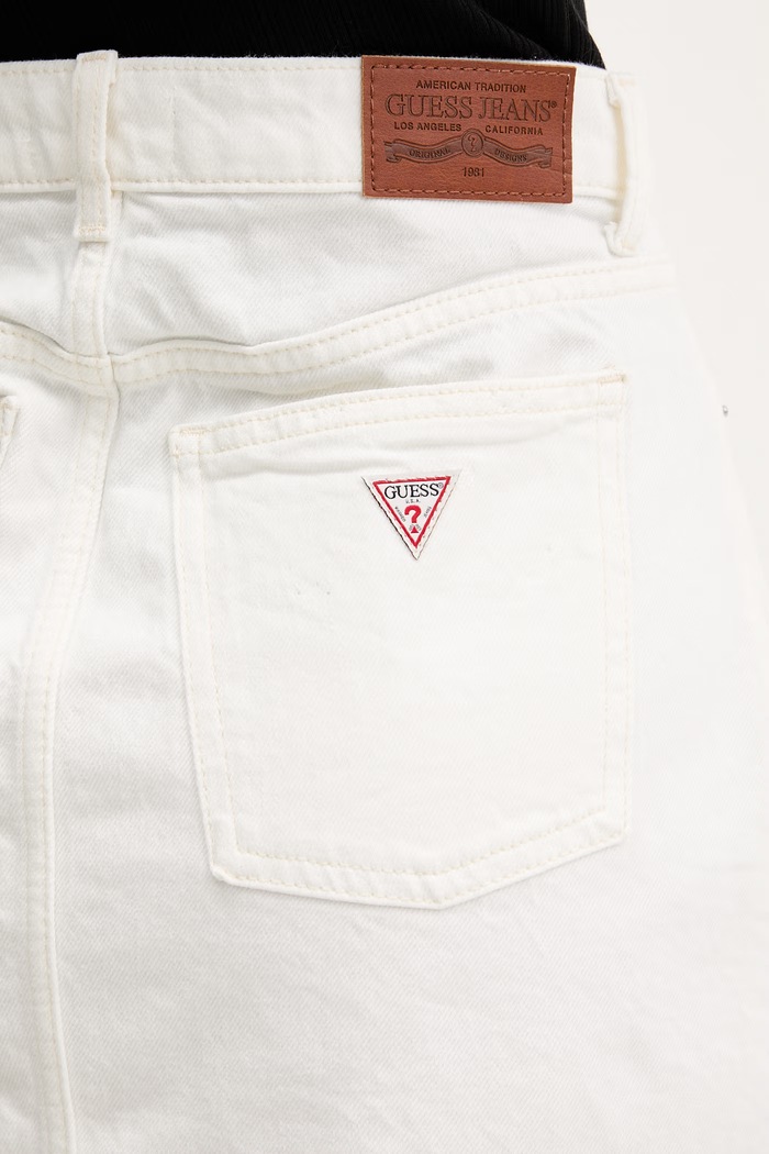 Guess Jeans Φούστα ντένιμ λευκό W6RD0Q.D6521