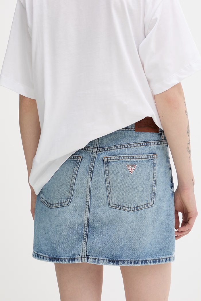 Oblečenie Guess Jeans rifľová sukňa W6RD0Q.D6532 modrá