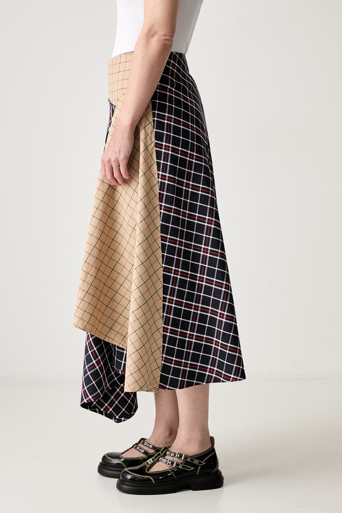 Barbour Dalbury fustă asimetrică din bumbac LSK0147 bej SS26