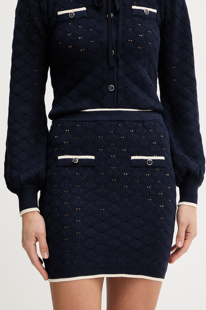 Sukňa Twinset pletenina tmavomodrá 261TP3030